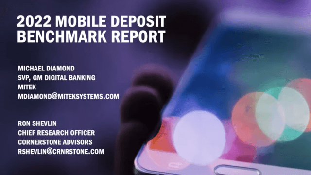 Mobile Deposit Benchmark Report 2022 Webinar